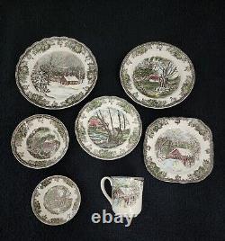 Johnson Bros Friendly Village 28pc Place Settings Dishes RARE NO Longer Made