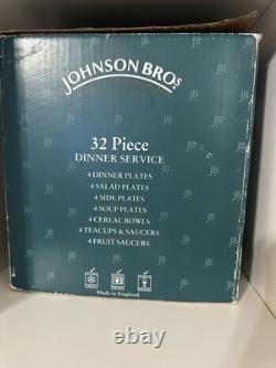 Johnson Bros. Friendly Village 32 Pc Set NEVER USED Vintage 1980s RARE