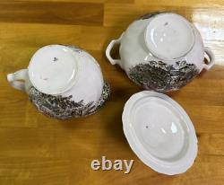 Johnson Bros Friendly Village 5 Piece Place Setting for 4 WithCreamer & Sugar VGC