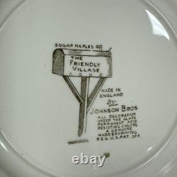 Johnson Bros Friendly Village 5 Piece Place Setting for 4 WithCreamer & Sugar VGC