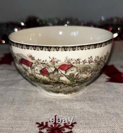 Johnson Bros Friendly Village Apple Orchard Open Swirled Sugar / Cranberry Bowl