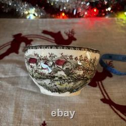 Johnson Bros Friendly Village Apple Orchard Open Swirled Sugar / Cranberry Bowl