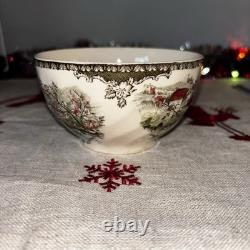 Johnson Bros Friendly Village Apple Orchard Open Swirled Sugar / Cranberry Bowl