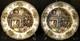 Johnson Bros Friendly Village Christmas Rimmed Soup Bowls 8 5/8 Set 2 Excellent