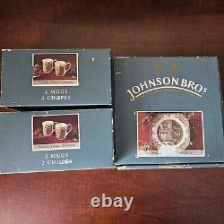 Johnson Bros Friendly Village Christmas Xmas 4 Plates 4 Mugs With Boxes