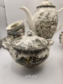 Johnson Bros Friendly Village Coffee Tea Cup 15 Pieces Creamer Sugar Gravy