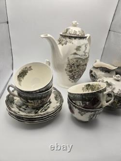 Johnson Bros Friendly Village Coffee Tea Cup 15 Pieces Creamer Sugar Gravy