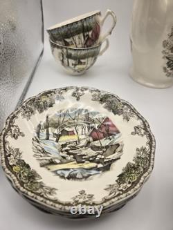 Johnson Bros Friendly Village Coffee Tea Cup 15 Pieces Creamer Sugar Gravy