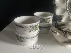 Johnson Bros Friendly Village Lot Egg Plate Sugar Creamer Ramekins England