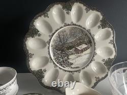 Johnson Bros Friendly Village Lot Egg Plate Sugar Creamer Ramekins England