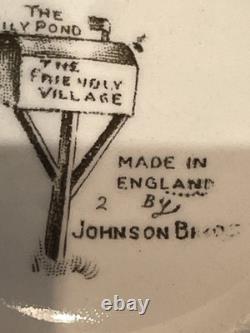 Johnson Bros Friendly Village Lot Egg Plate Sugar Creamer Ramekins England