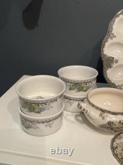 Johnson Bros Friendly Village Lot Egg Plate Sugar Creamer Ramekins England