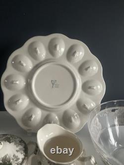 Johnson Bros Friendly Village Lot Egg Plate Sugar Creamer Ramekins England