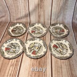 Johnson Bros Friendly Village School, Ice, Sugar House's. Set 8 Pc X 6