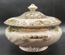 Johnson Bros Friendly Village Soup Tureen with Lid & Ladle 1 Damaged Handle