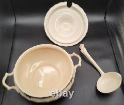 Johnson Bros Friendly Village Soup Tureen with Lid & Ladle 1 Damaged Handle