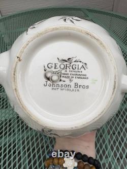 Johnson Bros Georgia Coffee/Tea Pot Discontinued Design Hand Crafted In England