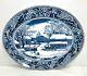 Johnson Bros Historic America Thanksgiving Blue 20 Oval Platter