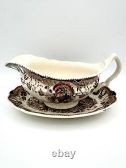 Johnson Bros His Majesty (England, Older) -Gravy Boat & Underplate/Relish, 8 1/8 Johnson Bros His Majesty (England, Older) -Gravy Boat & Underplate/Relish, 8 1/8
