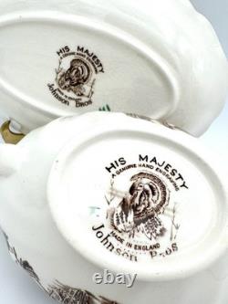 Johnson Bros His Majesty (England, Older) -Gravy Boat & Underplate/Relish, 8 1/8