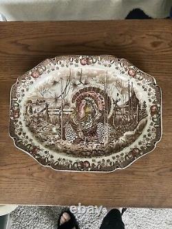 Johnson Bros His Majesty England Turkey Platter Serving Plate 16x20 Oval EUC