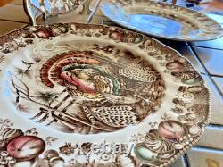 Johnson Bros His Majesty Set/3 Wild Turkey Thanksgiving Dinner Plates England