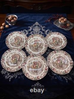 Johnson Bros His Majesty Turkey Dinner Plates Vintage Set of 6 Made in England