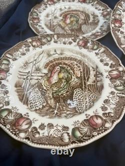 Johnson Bros His Majesty Turkey Dinner Plates Vintage Set of 6 Made in England