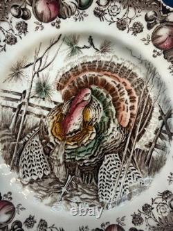 Johnson Bros His Majesty Turkey Dinner Plates Vintage Set of 6 Made in England