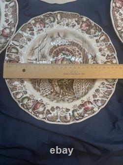 Johnson Bros His Majesty Turkey Dinner Plates Vintage Set of 6 Made in England
