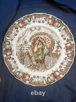 Johnson Bros His Majesty Turkey Dinner Plates Vintage Set of 6 Made in England