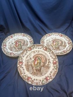 Johnson Bros His Majesty Turkey Dinner Plates Vintage Set of 6 Made in England