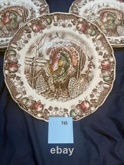 Johnson Bros His Majesty Turkey Dinner Plates Vintage Set of 6 Made in England