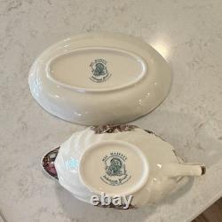 Johnson Bros His Majesty Turkey Gravy Boat Set with Underplate, England Ceramic