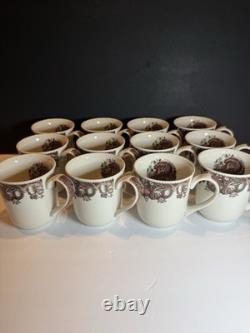 Johnson Bros His Majesty Turkey Mugs Set of 12 Thanksgiving England