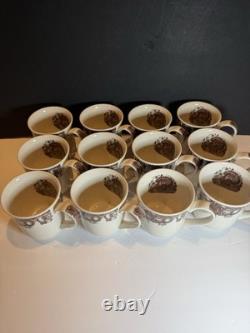 Johnson Bros His Majesty Turkey Mugs Set of 12 Thanksgiving England