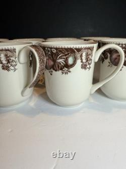Johnson Bros His Majesty Turkey Mugs Set of 12 Thanksgiving England