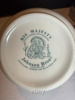 Johnson Bros His Majesty Turkey Mugs Set of 12 Thanksgiving England