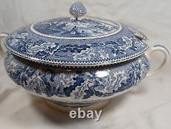 Johnson Bros Historic America Blue Transfer Ware Soup Tureen View of Boston