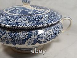 Johnson Bros Historic America Blue Transfer Ware Soup Tureen View of Boston