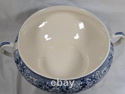 Johnson Bros Historic America Blue Transfer Ware Soup Tureen View of Boston