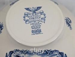 Johnson Bros Historic America Blue Transfer Ware Soup Tureen View of Boston