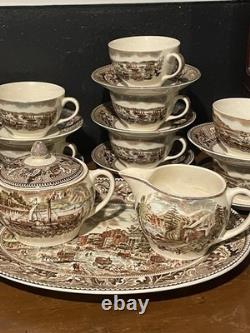 Johnson Bros Historic America Brown And Multi Colored Dinnerware Set