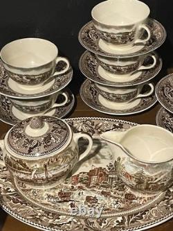 Johnson Bros Historic America Brown And Multi Colored Dinnerware Set