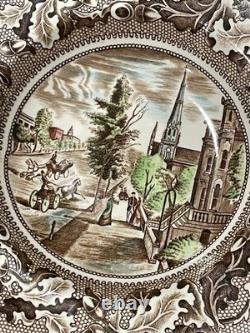 Johnson Bros Historic America Brown And Multi Colored Dinnerware Set