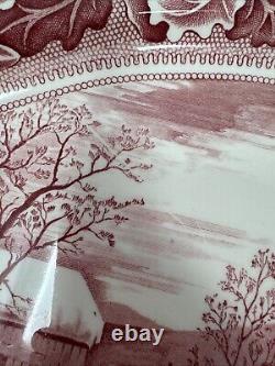 Johnson Bros Historic America Red Transferware 20 Turkey Thanksgiving Platter