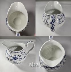 Johnson Bros Indie Blue Tea Coffee Pot Creamer Sugar Pitcher Porcelain Set
