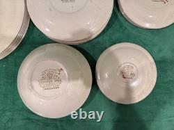 Johnson Bros Jamestown Brown Old Granite 24pc Dinnerware Set England Vintage