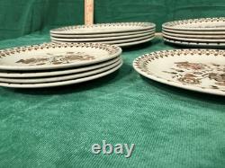 Johnson Bros Jamestown Brown Old Granite 24pc Dinnerware Set England Vintage