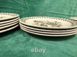 Johnson Bros Jamestown Brown Old Granite 24pc Dinnerware Set England Vintage